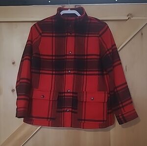 NWT Talbots Size MP Red Plaid Fireplace Jacket